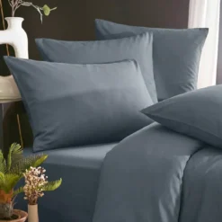 Copripiumino lyocell Tencel™ lavato (140 x 200 cm) Olivia Blu Stone