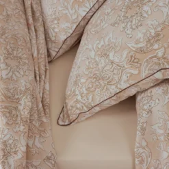 Copripiumino percalle di cotone (200 x 200 cm) Palazzo Beige