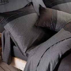 Copripiumino raso di cotone (240 cm) Enzo Nero