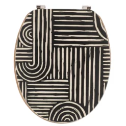 Copriwater WC 18 pollici MDF Ethnic Vibes Nero