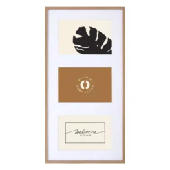 Cornice multipla da parete 3 foto (21 x 41 cm) Marco Beige