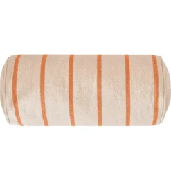 Cuscino da esterno in tela di cotone cilindrico (45 x 20 cm) Ocealys Corallo