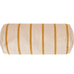 Cuscino da esterno in tela di cotone cilindrico (45 x 20 cm) Ocealys Giallo Senape