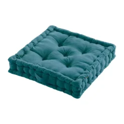 Cuscino da pavimento cotone (50 x 50 cm) Pixel Blu ottanio