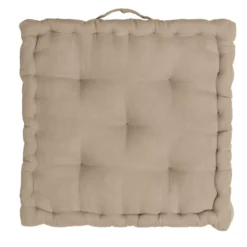 Cuscino da pavimento quadrato garza di cotone (50 x 50 cm) Gaïa Marrone corda