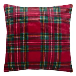 Cuscino di Natale quadrato (45 x 45 cm) Tartan a quadri Verde e rosso