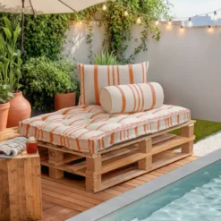 Cuscino per pallet da esterno rettangolare (120 x 80 cm) Nautira Arancione