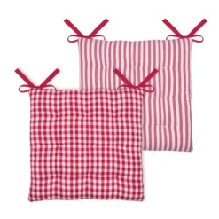 Cuscino per sedia quadrato in cotone (40 x 40 cm) Bardot Rosso