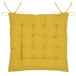 Cuscino per sedia quadrato in cotone (38 x 38 cm) Camille Giallo senape
