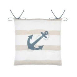 Cuscino per sedia quadrato in cotone (38 x 38 cm) Nautical Beige
