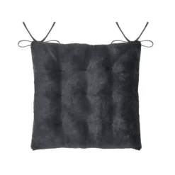 Cuscino per sedia quadrato in finta pelliccia (40 x 40 cm) Asgard Grigio carbonio