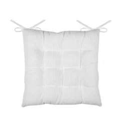 Cuscino per sedia quadrato in velluto (38 x 38 cm) Dandy Ecru
