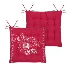 Cuscino per sedia quadrato in cotone (38x38 cm) Villard Rosso