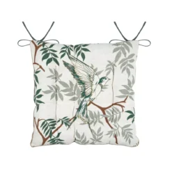 Cuscino per sedia quadrato in cotone (38 x 38 cm) Botanys Ecru