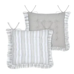Cuscino per sedia quadrato in cotone (38 x 38 cm) Joséphine Ecrù