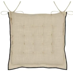 Cuscino per sedia quadrato in cotone (38 x 38 cm) Helios Ecru