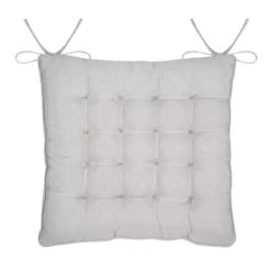 Cuscino per sedia quadrato in cotone (38 x 38 cm) Joséphine Grigio