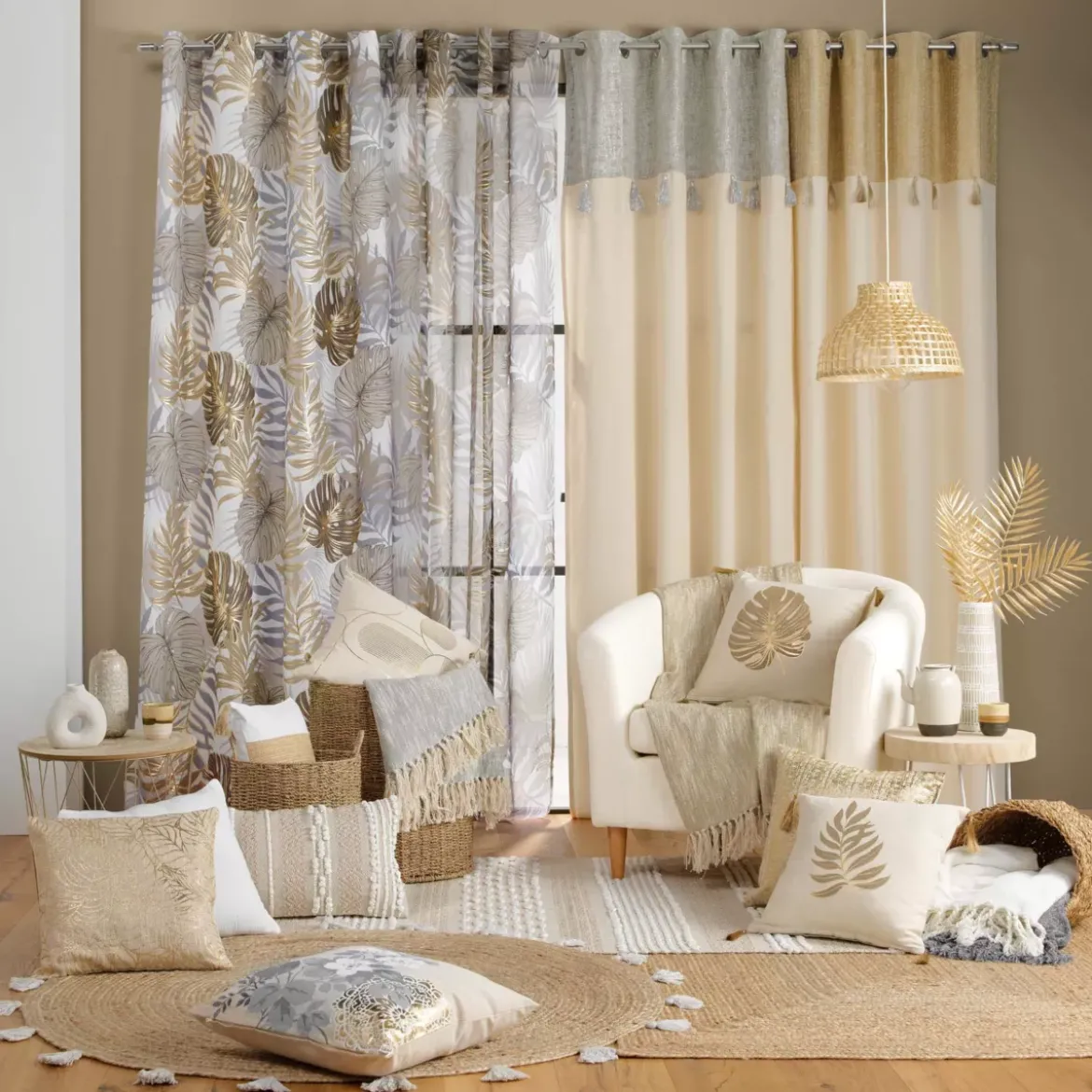 Cuscino quadrato cotone (40 x 40 cm) Solea Oro