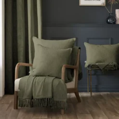 Cuscino quadrato cotone (60 x 60 cm) Sixtine Verde rosmarino
