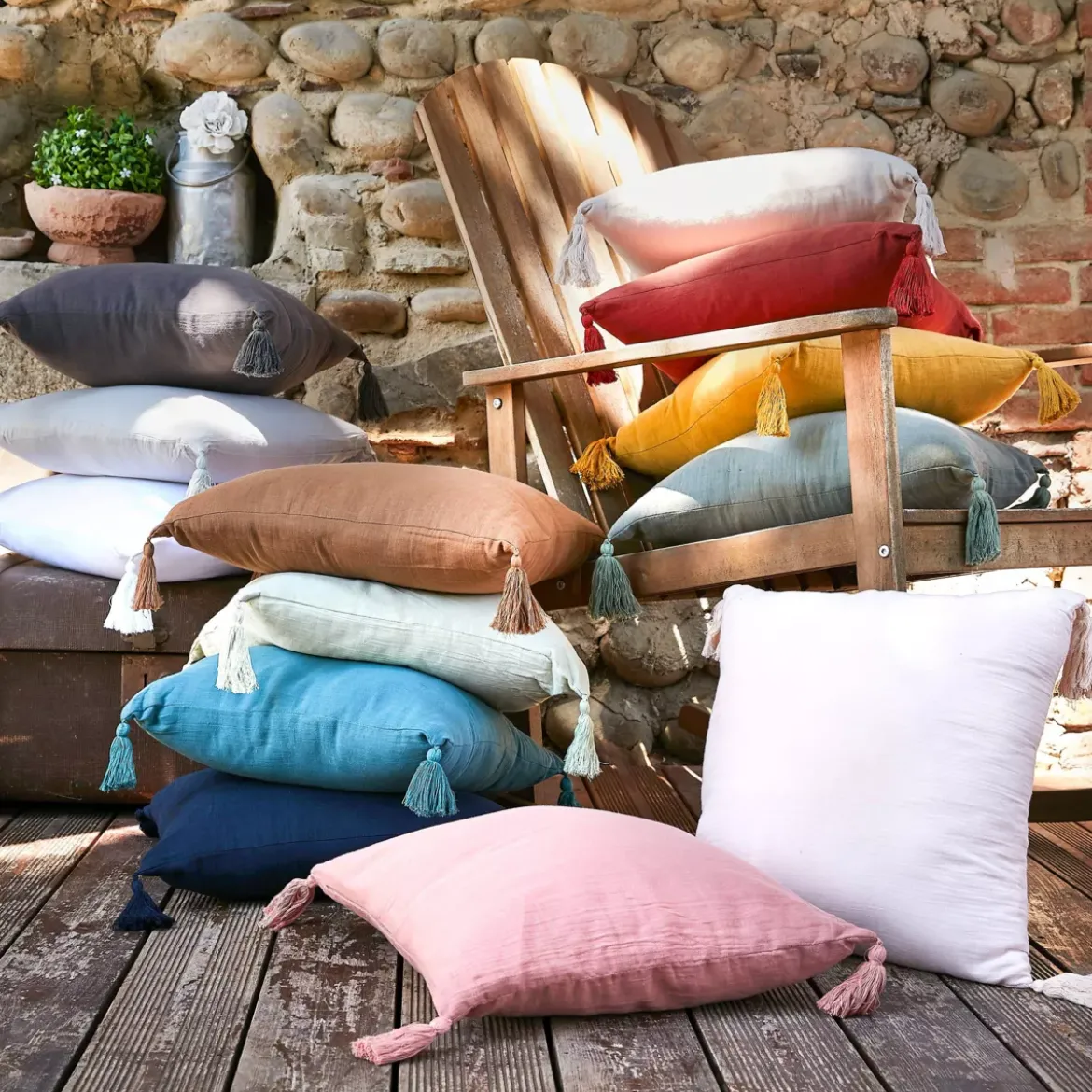 Cuscino quadrato garza di cotone (40 cm) Gaïa Terracotta
