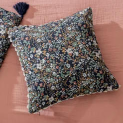 Cuscino quadrato garza di cotone (40 x 40 cm) Constance Blu notte