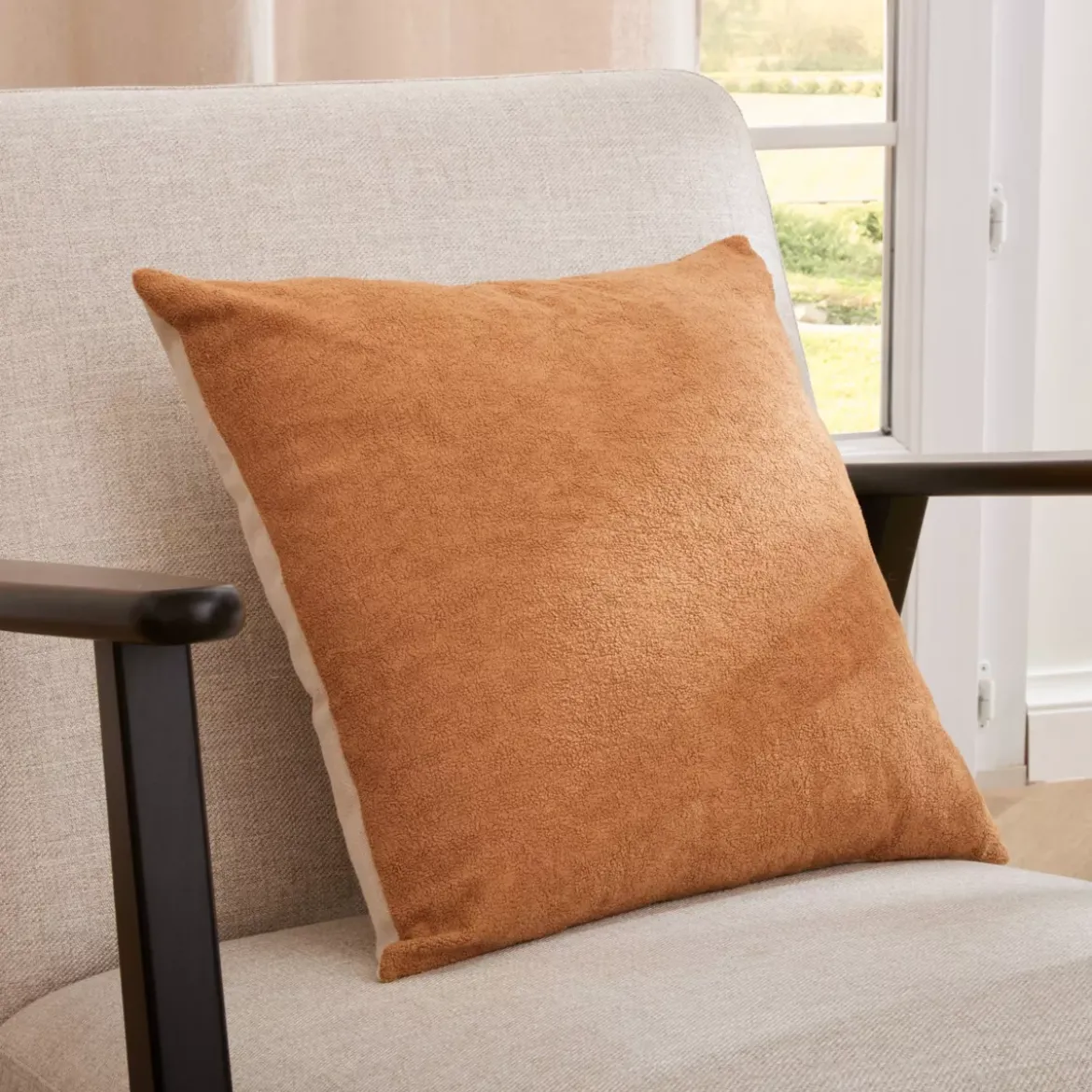 Cuscino quadrato in bouclé (40 x 40 cm) Ava Camel