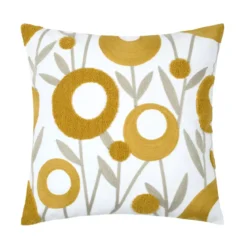 Cuscino quadrato in cotone (45 x 45 cm) Camille Giallo senape