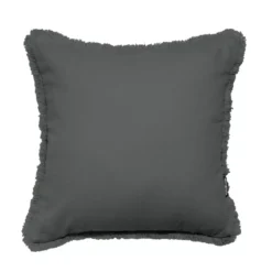 Cuscino quadrato in cotone (45 x 45 cm) Pixel frange Grigio antracite