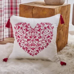 Cuscino quadrato in cotone (40 x 40 cm) Megeve Rosso