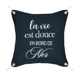 Cuscino quadrato in cotone (50 x 50 cm) Bordemer Blu navy
