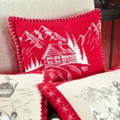 Cuscino Quadrato in Cotone (45 x 45 cm) Villard Rosso