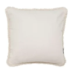 Cuscino quadrato in cotone (45 x 45 cm) Pixel con frange Beige