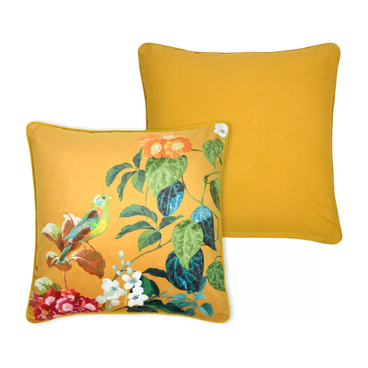 Cuscino quadrato in cotone (50 x 50 cm) Emmy Giallo senape
