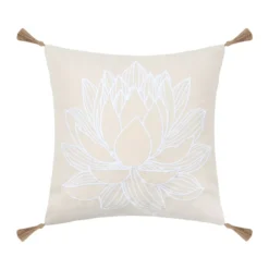 Cuscino quadrato in cotone (45 x 45 cm) Mekong Ecru