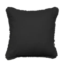 Cuscino quadrato in cotone (45 x 45 cm) Pixel con frange Nero