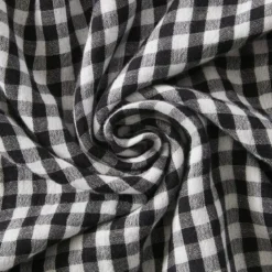 Cuscino quadrato in garza di cotone (45 x 45 cm) Gaïa vichy Nero