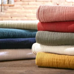 Cuscino quadrato in garza di cotone (60 x 60 cm) Gaia Verde eucalipto