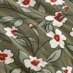 Cuscino quadrato in garza di cotone (45 x 45 cm) Gaïa margherita Verde rosmarino