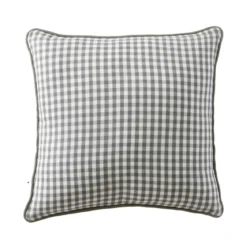 Cuscino quadrato in garza di cotone (45 x 45 cm) Gaïa vichy Verde rosmarino