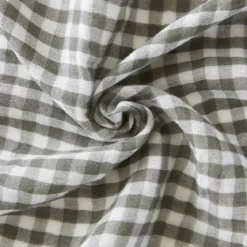 Cuscino quadrato in garza di cotone (45 x 45 cm) Gaïa vichy Verde rosmarino