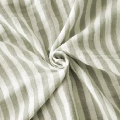 Cuscino quadrato in garza di cotone (45 x 45 cm) Gaïa a righe Verde eucalipto