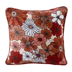 Cuscino quadrato in garza di cotone (45 x 45 cm) Gaïa azalea Terracotta