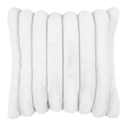 Cuscino quadrato in pelliccia sintetica (45 x 45 cm) Polary Bianco