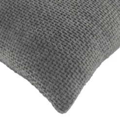 Cuscino quadrato in velluto (45 x 45 cm) Leo Grigio Antracite