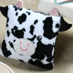 Cuscino quadrato per bambini (40 x 40 cm) Zamis Mucca Nero