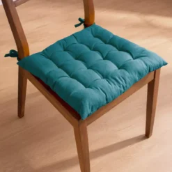 Cuscino quadrato per sedia in cotone (40 x 40 cm) Pixel Blu anatra