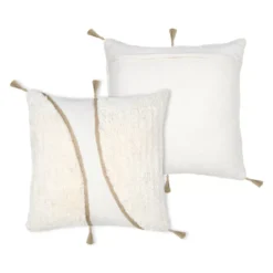 Cuscino quadrato tufted (45 x 45 cm) Blokken Ecru