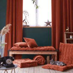 Cuscino quadrato velluto di cotone (45 x 45 cm) Victor Terracotta