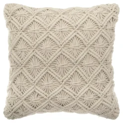 Cuscino quadrato (40 x 40 cm) Macramè Beige
