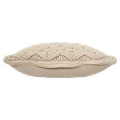 Cuscino quadrato (40 x 40 cm) Macramè Beige